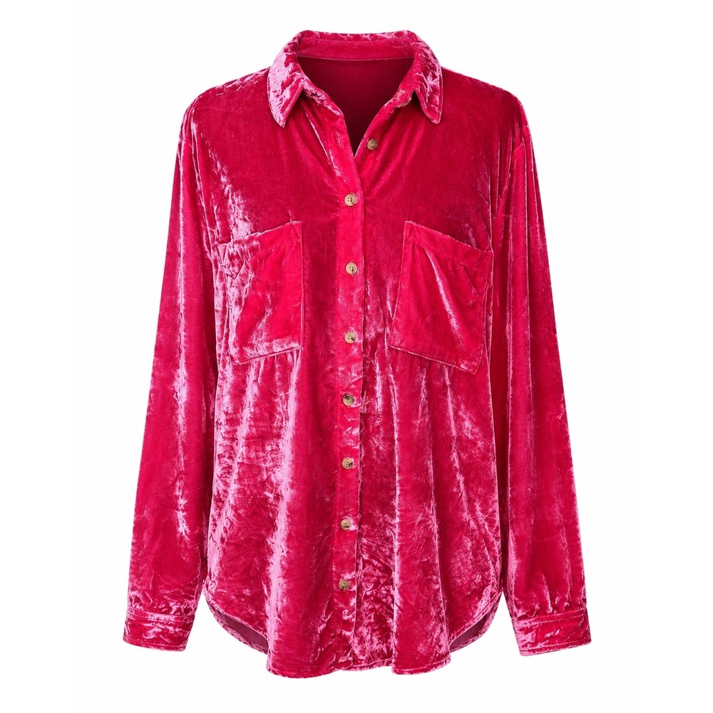 Anthropologie Pilcro Velvet Shirt 4 M Boho Glam Y2K Button Down indie Sleaze